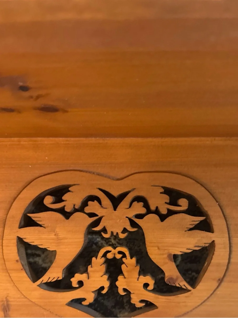 Handcrafted Carved Wooden Wall Shelf 22” Hummingbirds Birds Wood Display Shelf